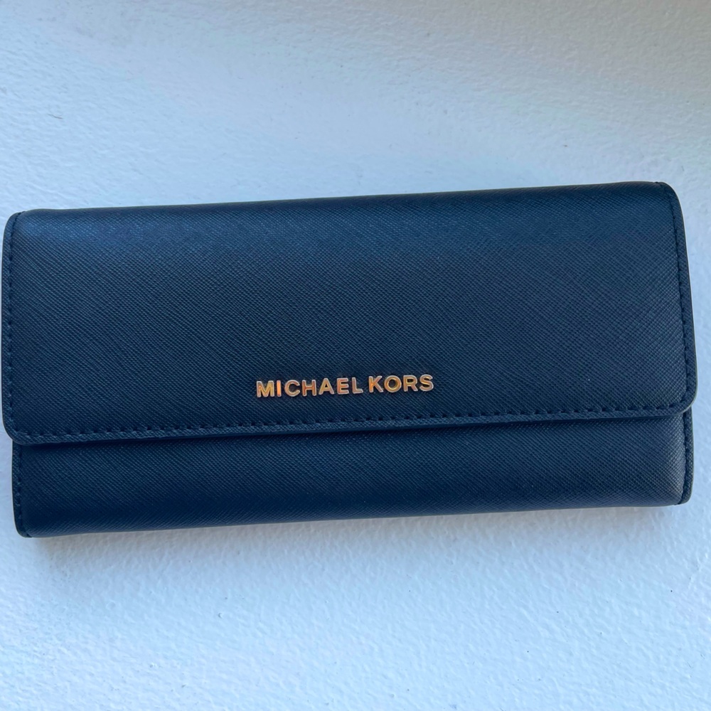 EUC Michael Kors Long Black Wallet